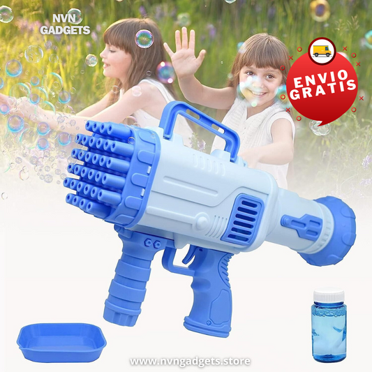 BUBBLE GUN 🫧 (36 AGUJEROS +2 Botellas de jabón especial)