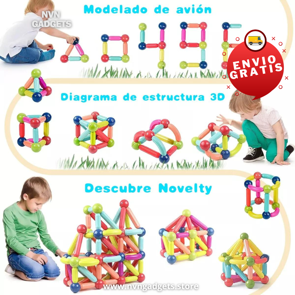 BLOQUES MAGNETICOS PARA NIÑOS 🎁 (KIT 42 PIEZAS)