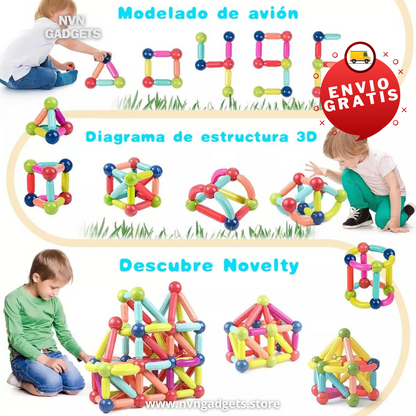 BLOQUES MAGNETICOS PARA NIÑOS 🎁 (KIT 42 PIEZAS)